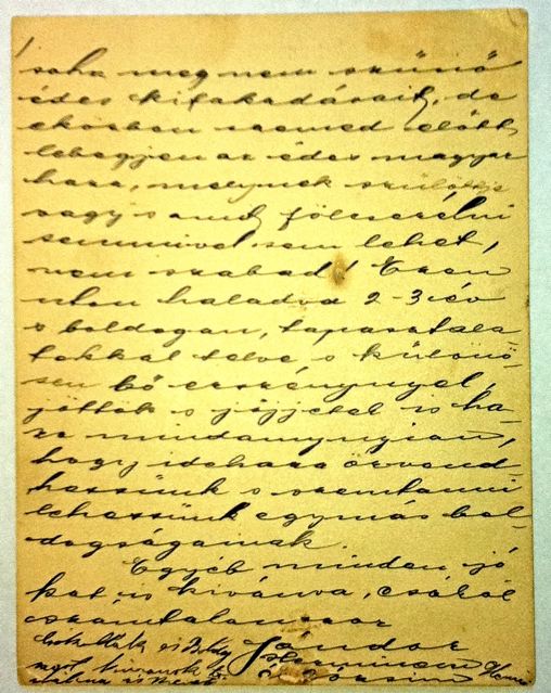 1905 letter from Grünberger Sándor to Lowenheim Leonka, p2